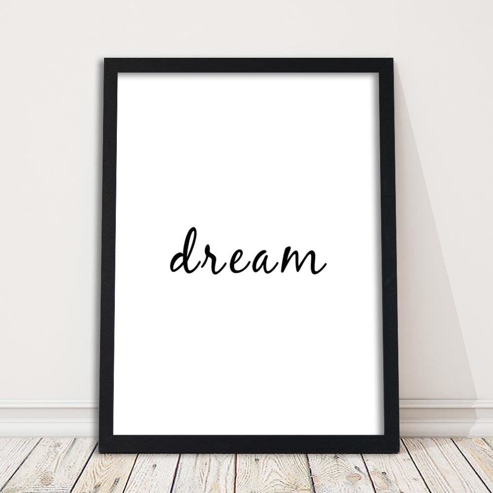 Glezna melnā rāmī - Typography Dream Home Trends
