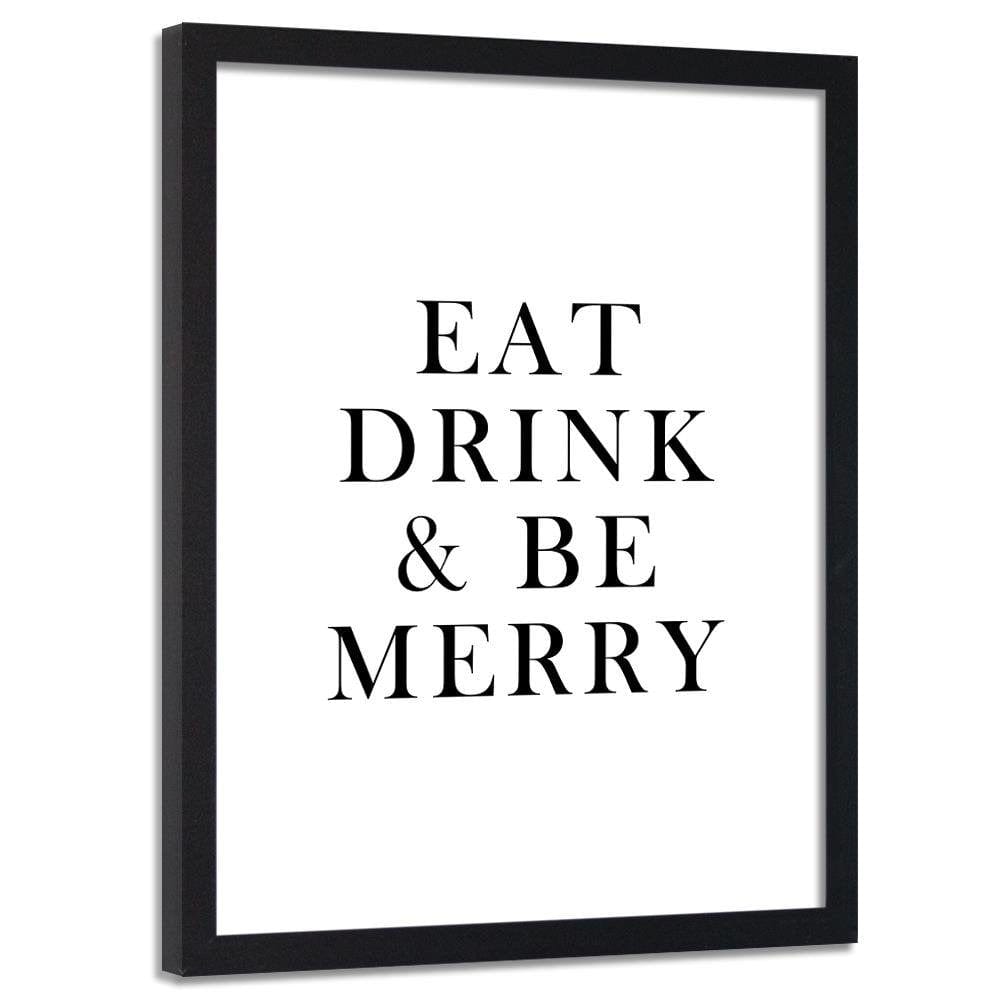 Glezna melnā rāmī - Typography Eat Drink Home Trends