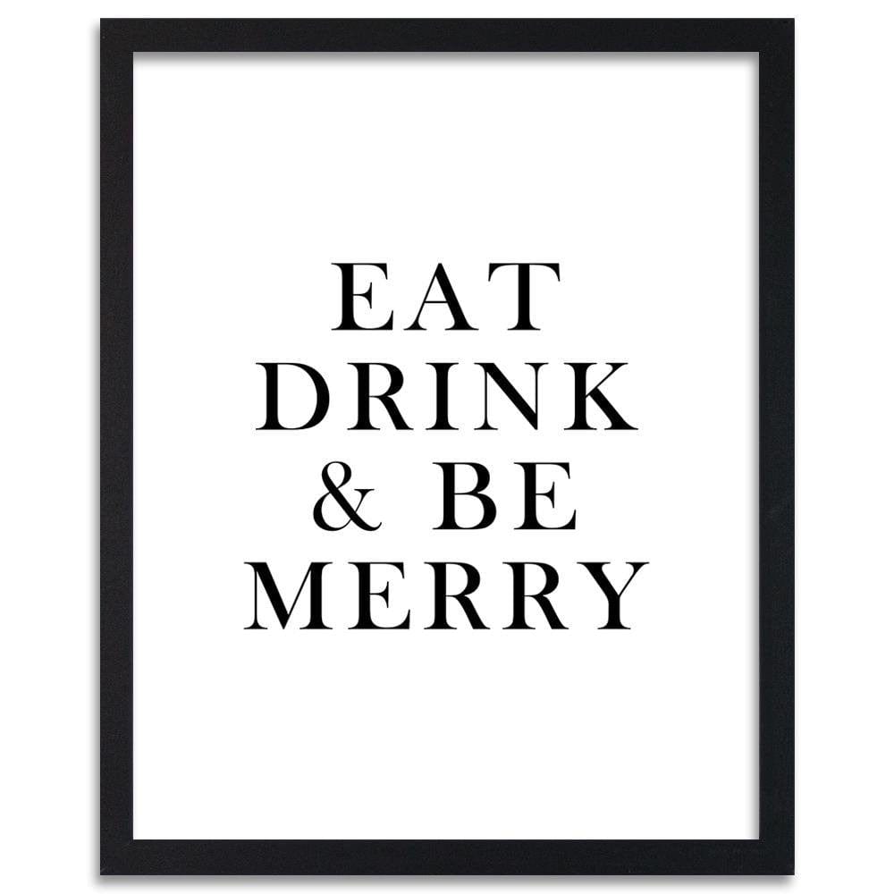 Glezna melnā rāmī - Typography Eat Drink Home Trends