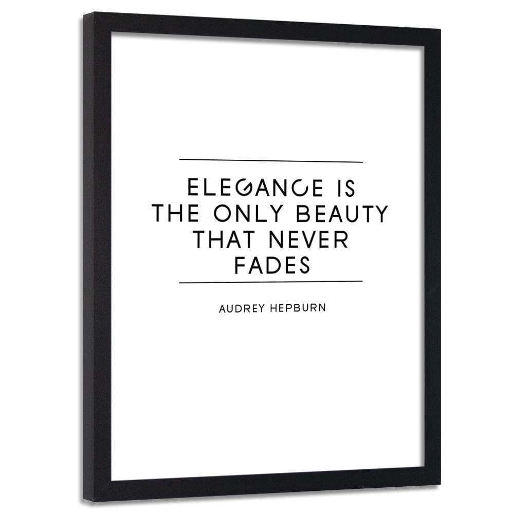 Glezna melnā rāmī - Typography Elegance Home Trends