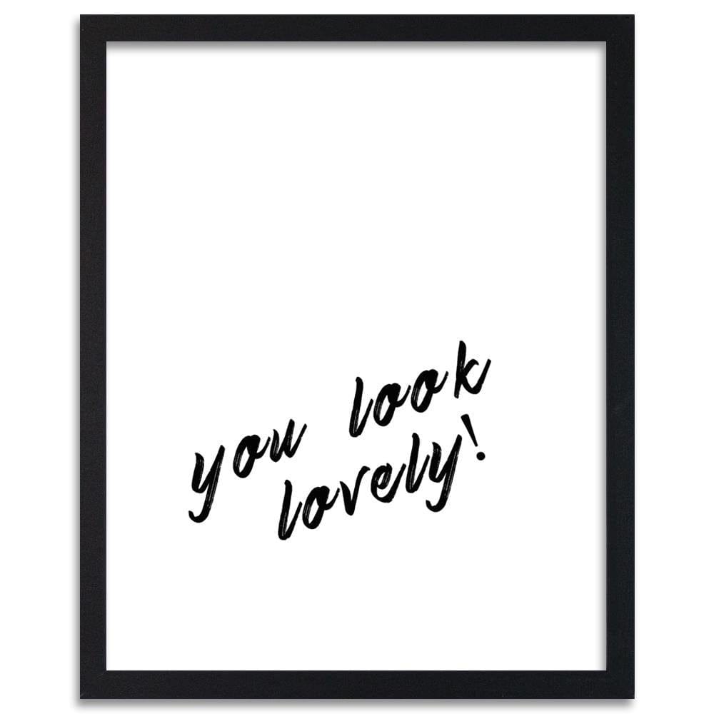Glezna melnā rāmī - Typography Look Lovely Home Trends