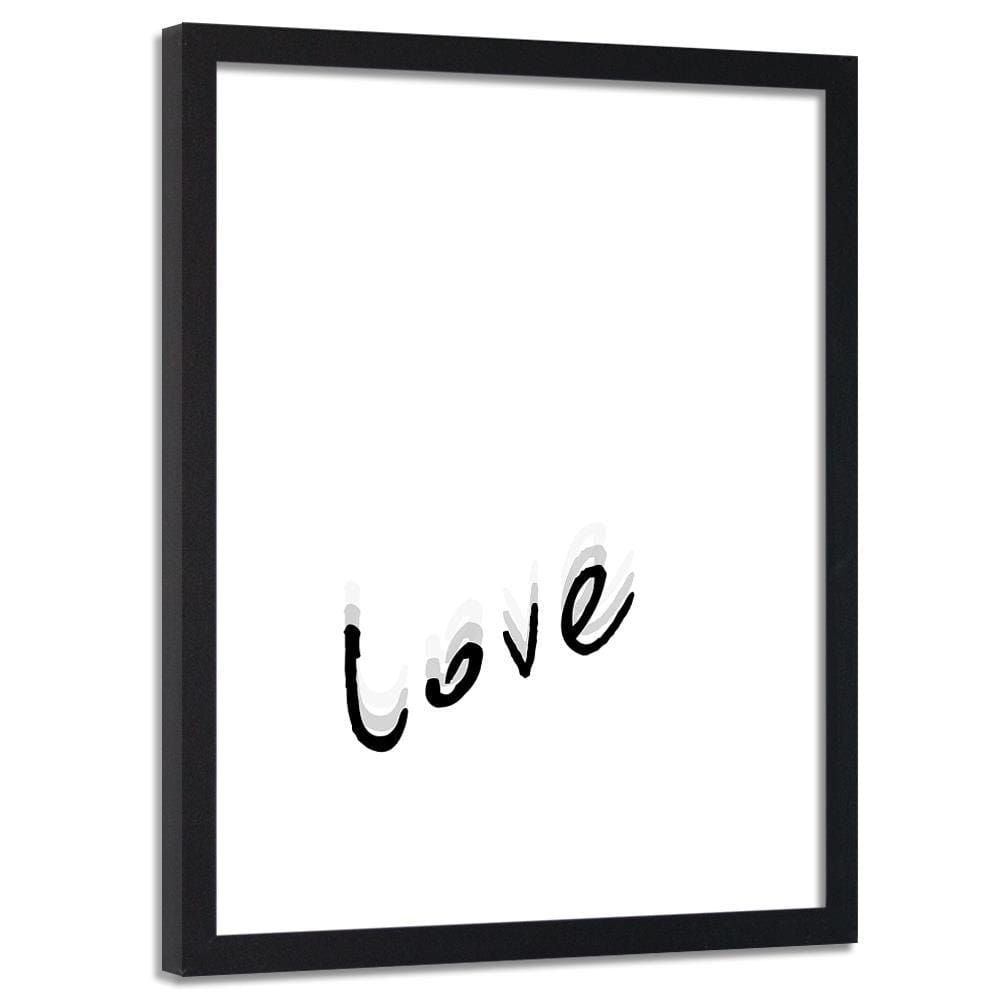 Glezna melnā rāmī - Typography Love Home Trends