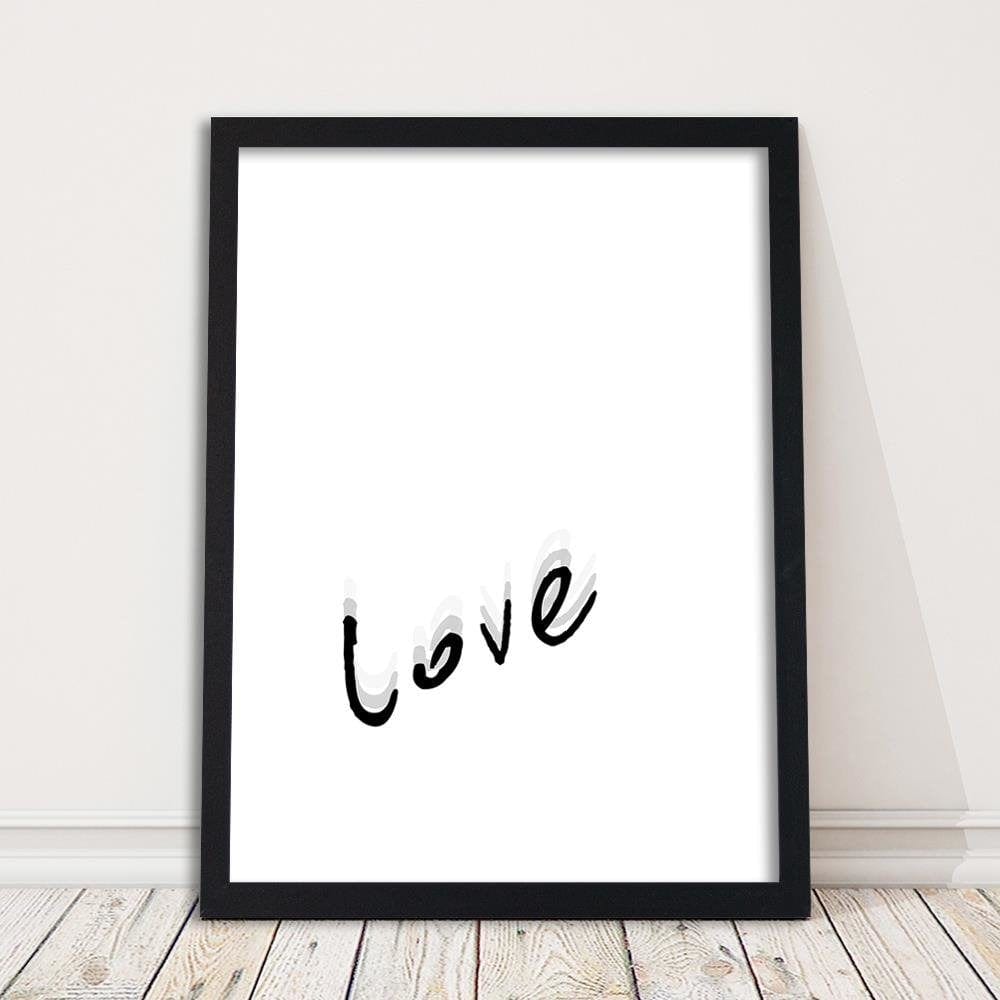Glezna melnā rāmī - Typography Love Home Trends