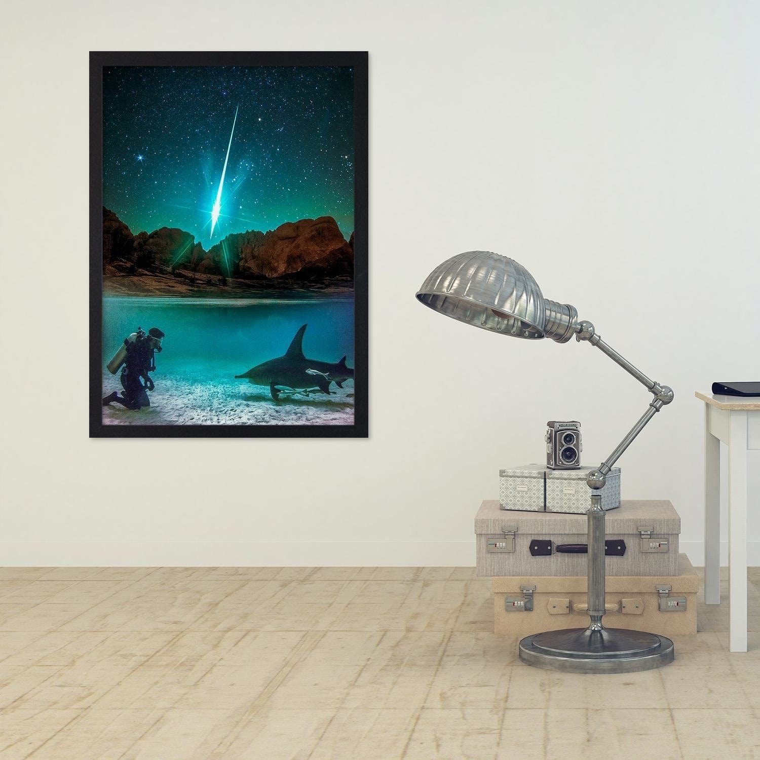 Glezna melnā rāmī - Underwater Meeting Home Trends