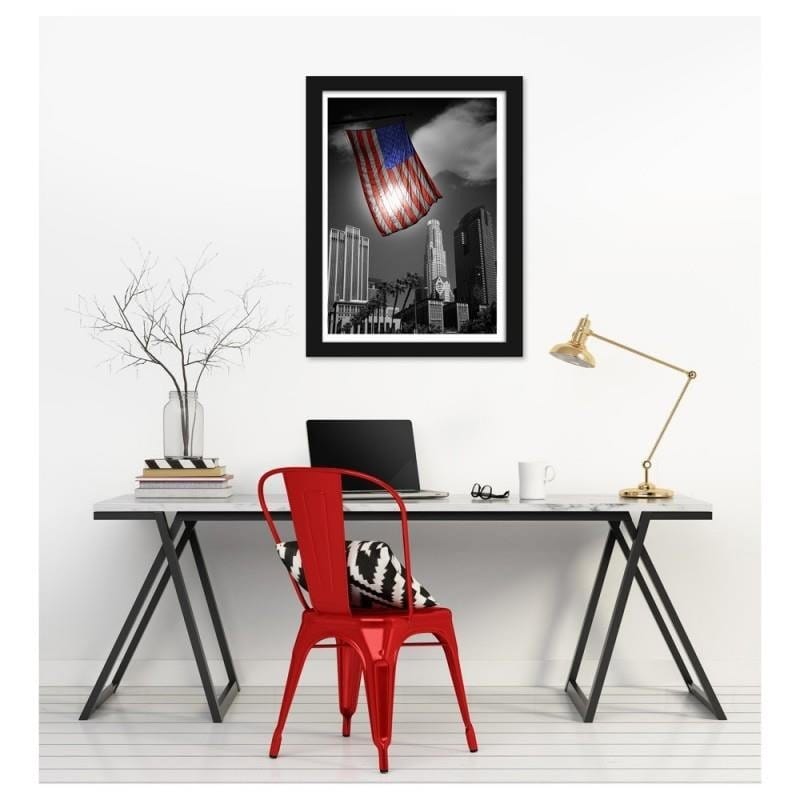 Glezna melnā rāmī - United States of America flag Home Trends