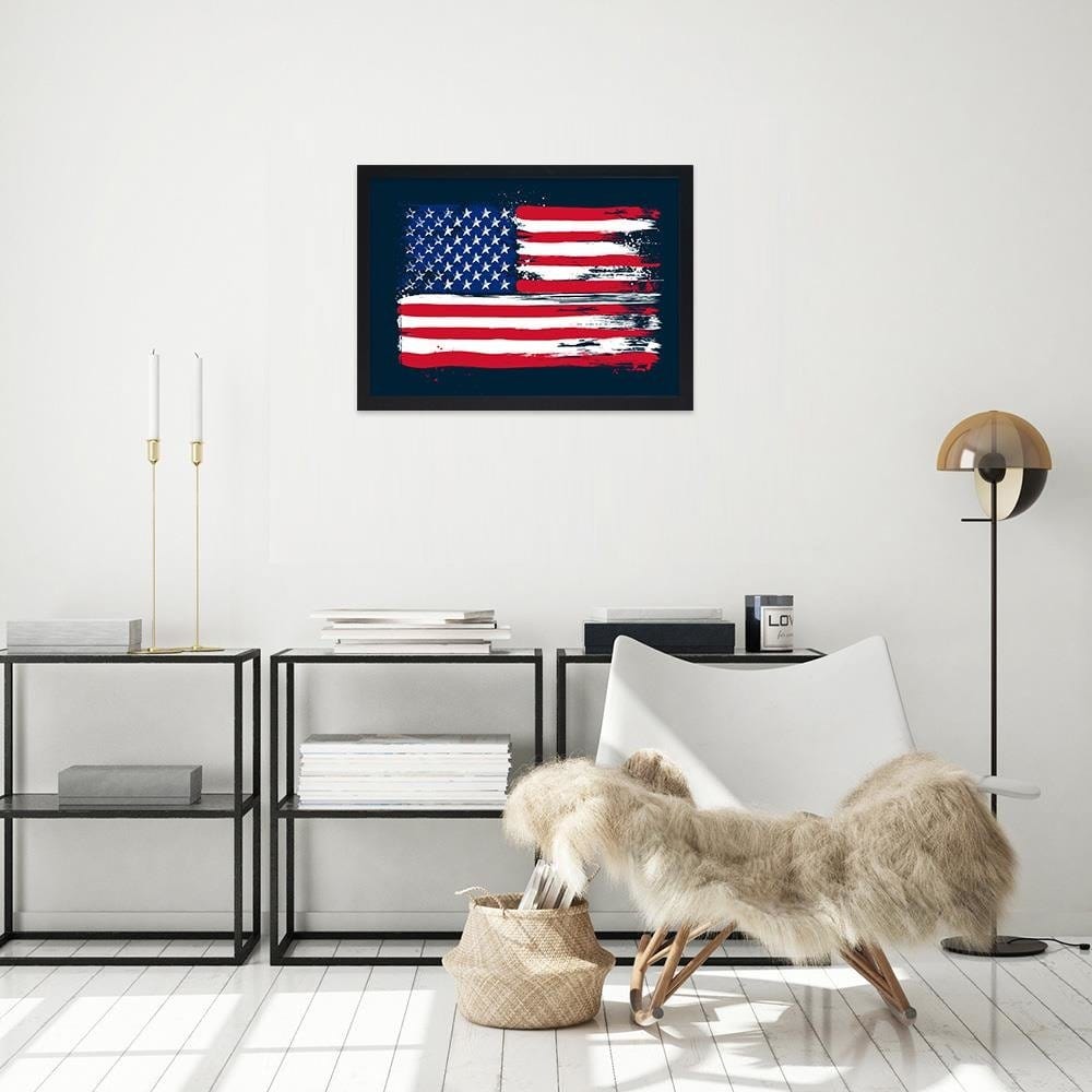 Glezna melnā rāmī - Usa Flag Home Trends