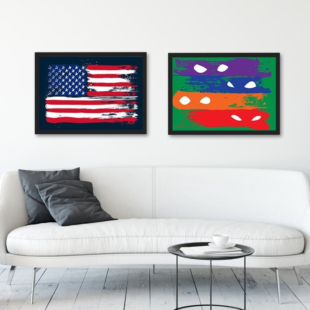 Glezna melnā rāmī - Usa Flag Home Trends