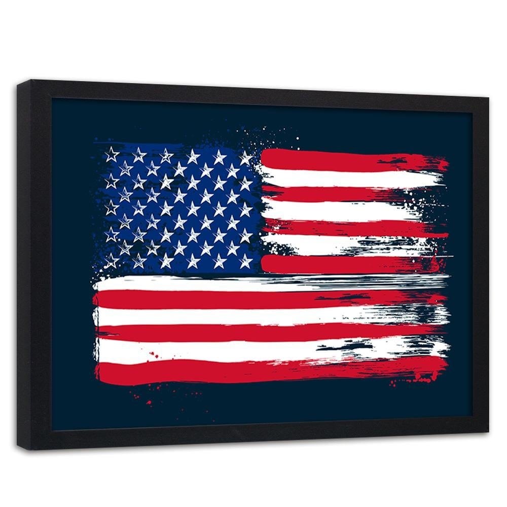 Glezna melnā rāmī - Usa Flag Home Trends