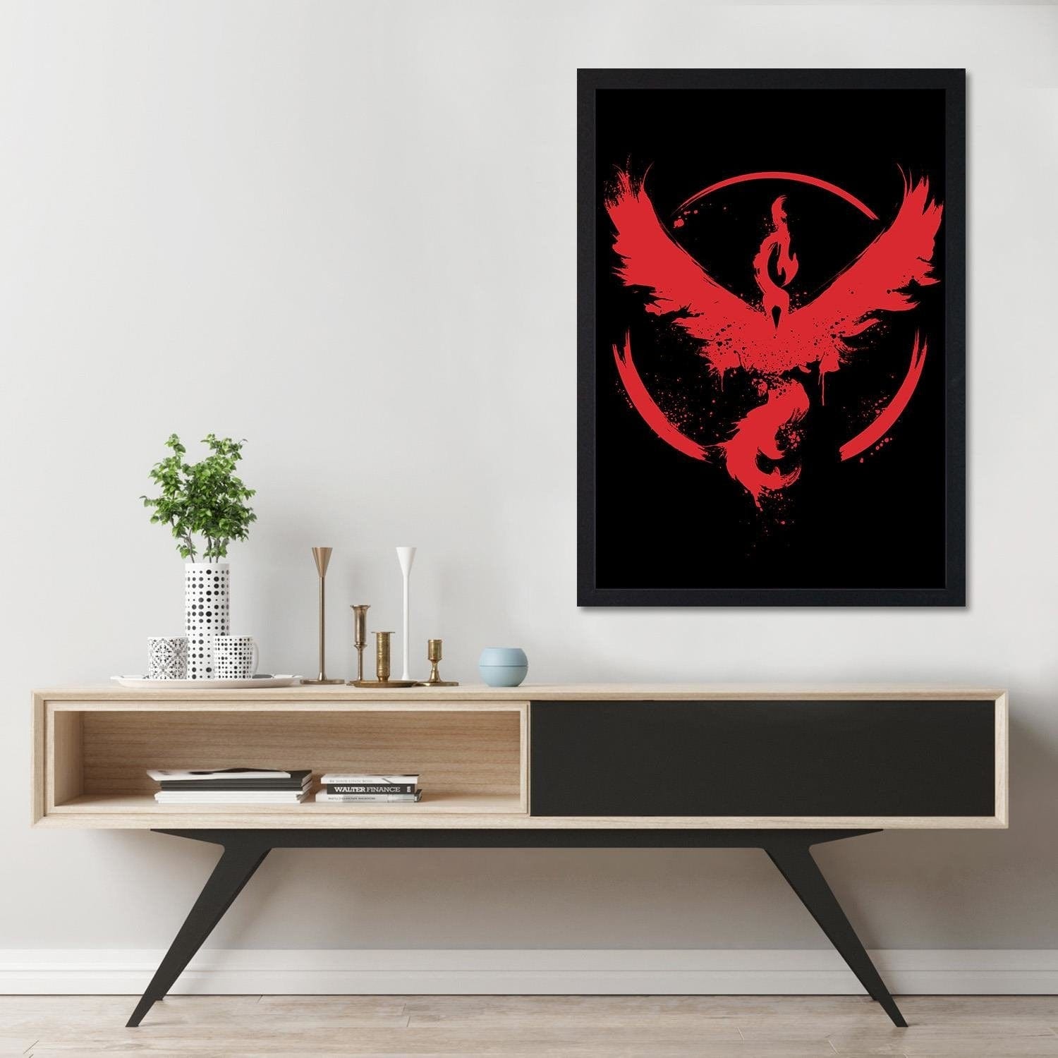 Glezna melnā rāmī - Valor Bird Red Home Trends