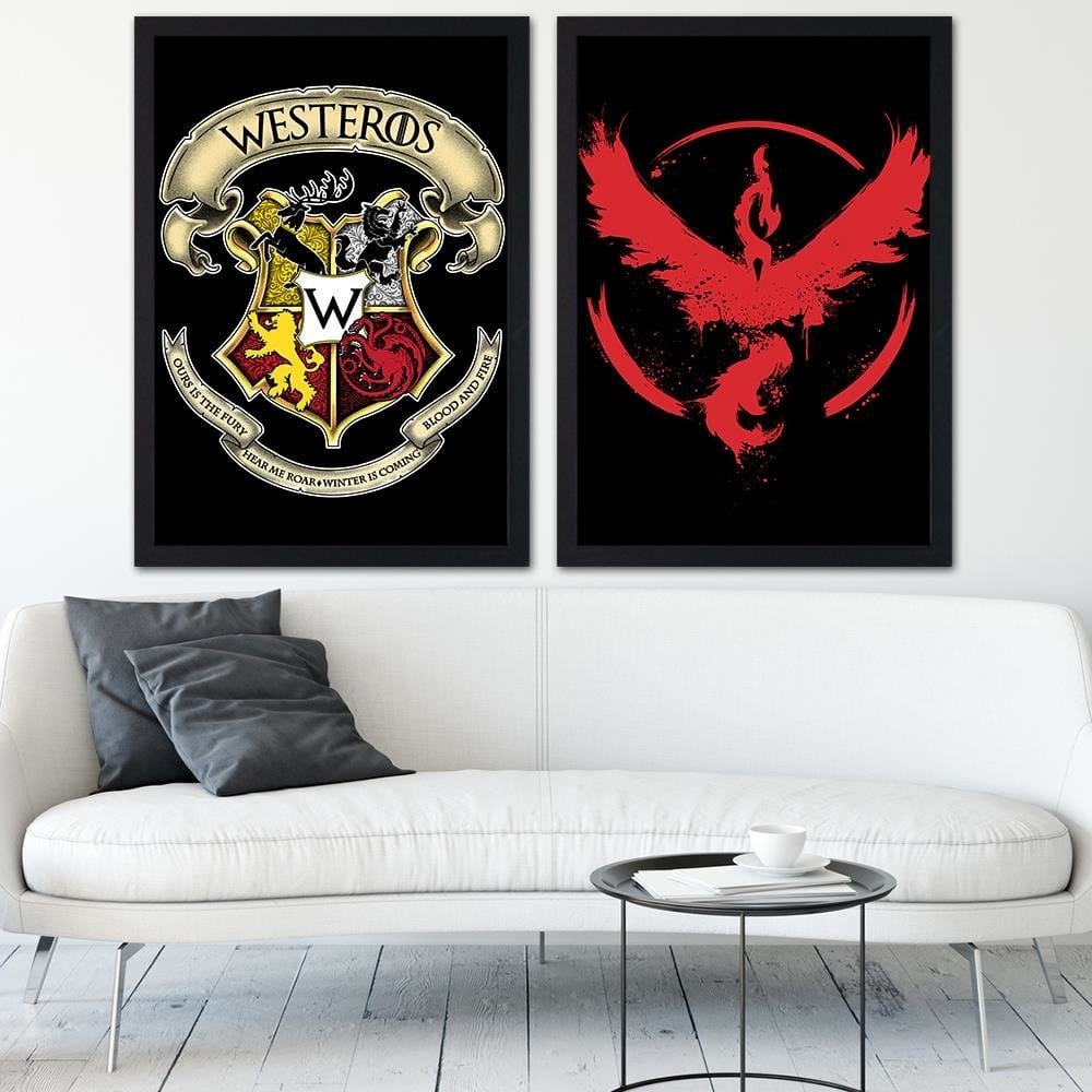 Glezna melnā rāmī - Valor Bird Red Home Trends