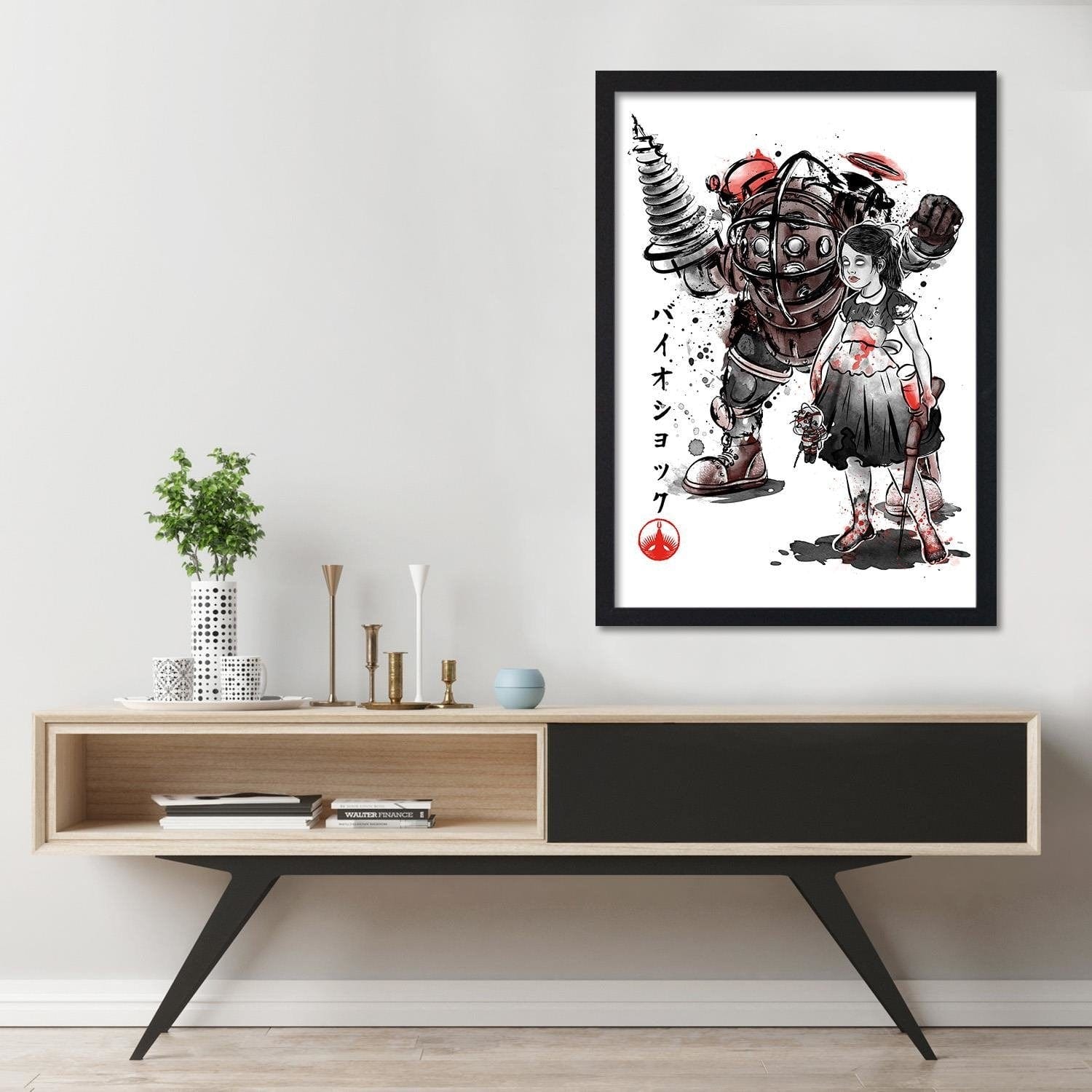 Glezna melnā rāmī - Video Game Red Home Trends