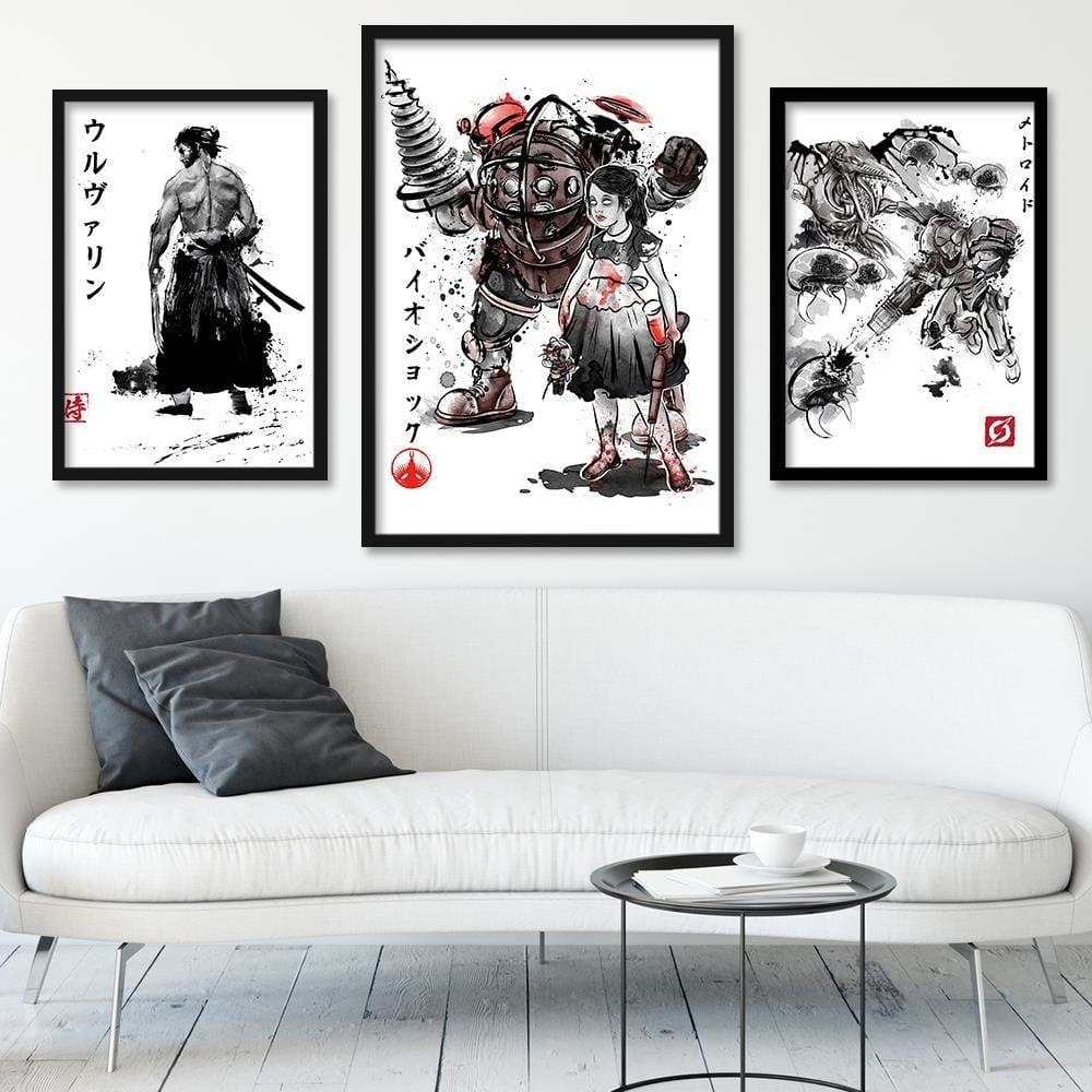 Glezna melnā rāmī - Video Game Red Home Trends