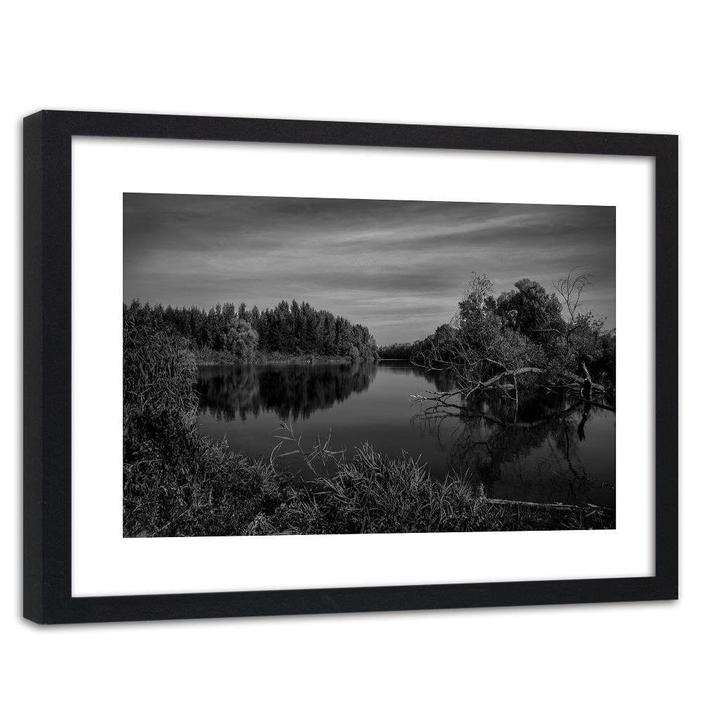 Glezna melnā rāmī - View Of The Lake 2 Home Trends