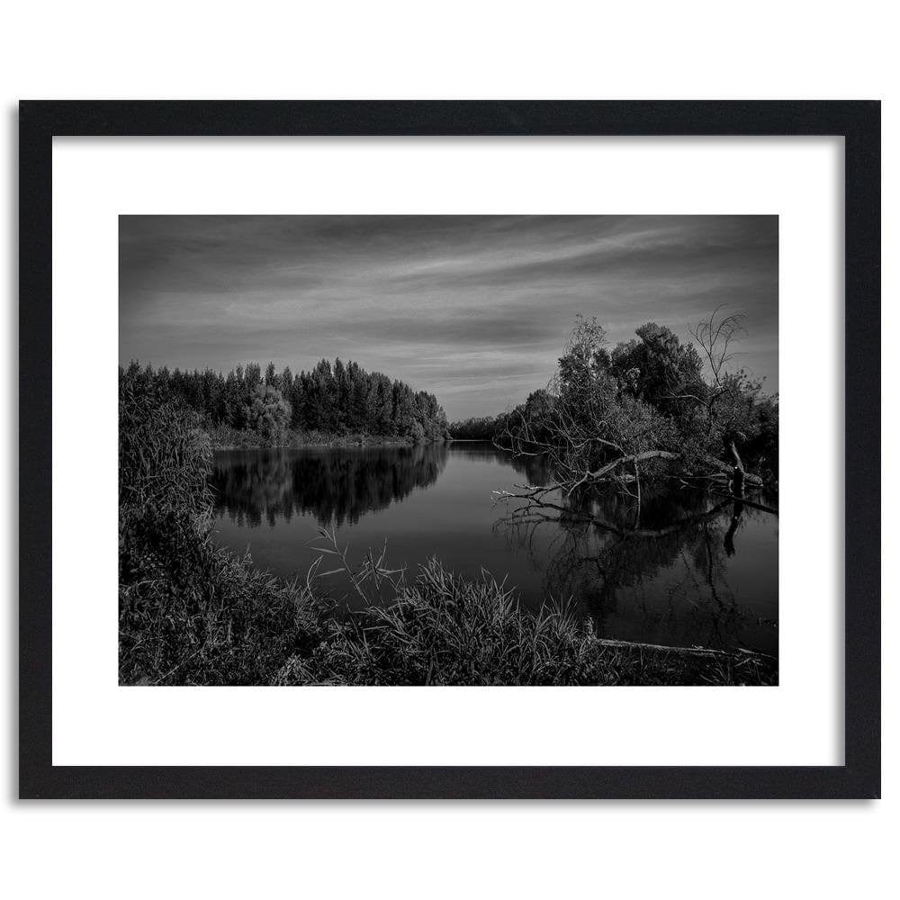 Glezna melnā rāmī - View Of The Lake 2 Home Trends