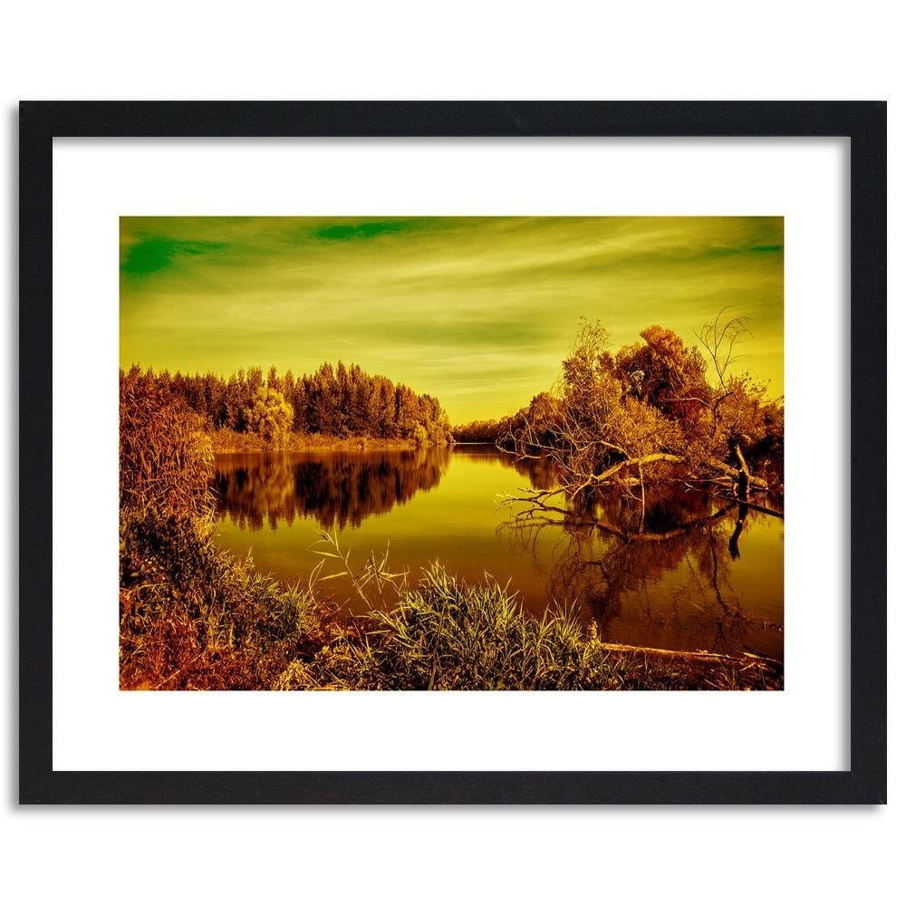 Glezna melnā rāmī - View Of The Lake 3 Home Trends