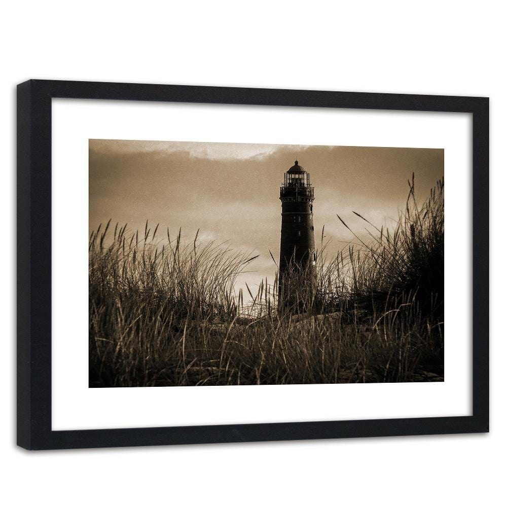 Glezna melnā rāmī - View Of The Lighthouse 1 Home Trends