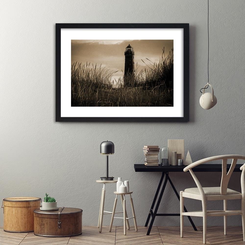 Glezna melnā rāmī - View Of The Lighthouse 1 Home Trends