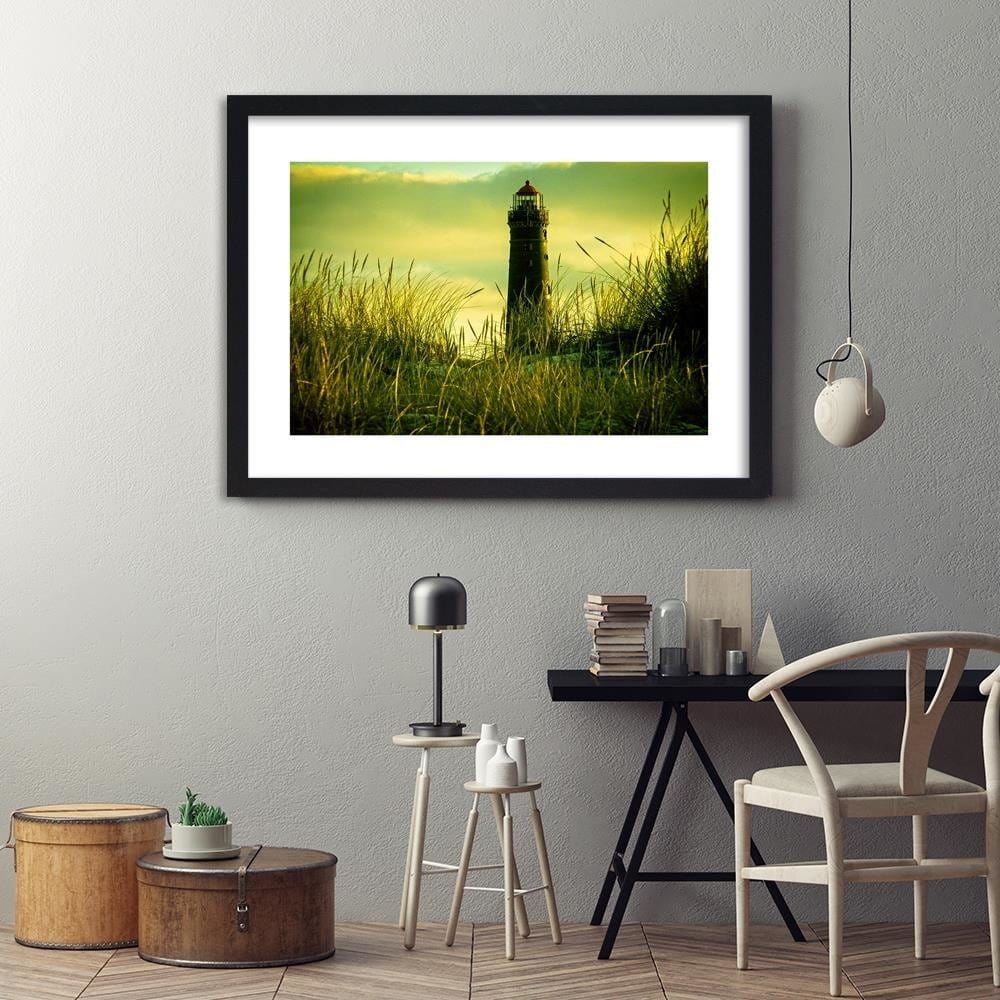 Glezna melnā rāmī - View Of The Lighthouse 4 Home Trends