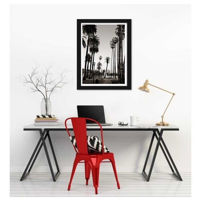 Glezna melnā rāmī - View of the park with palm trees Home Trends