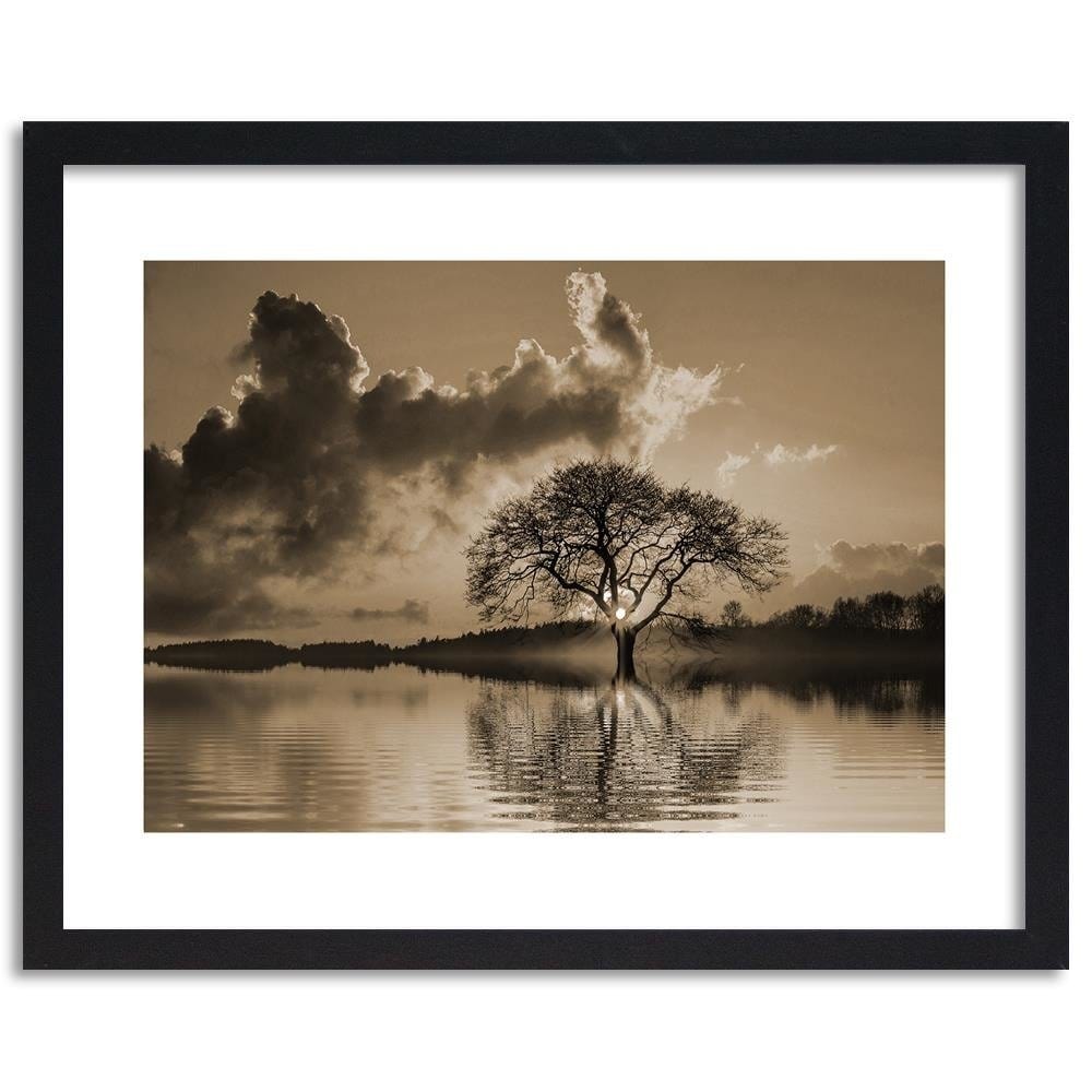 Glezna melnā rāmī - View Of The Tree At 1 Home Trends