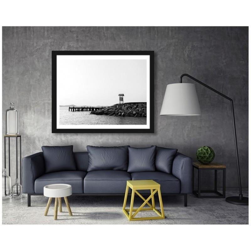 Glezna melnā rāmī - View tower on the shore Home Trends