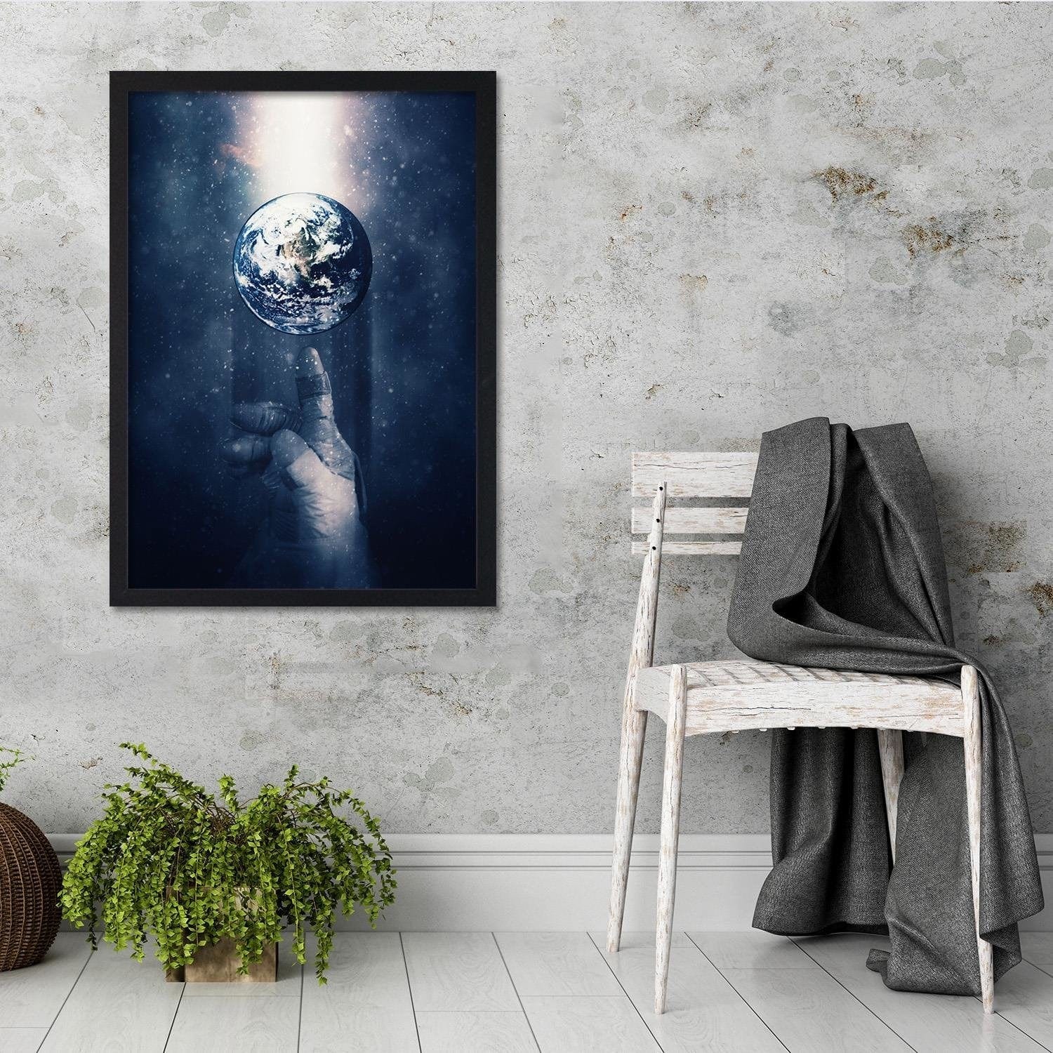 Glezna melnā rāmī - Visual Art Blue Home Trends