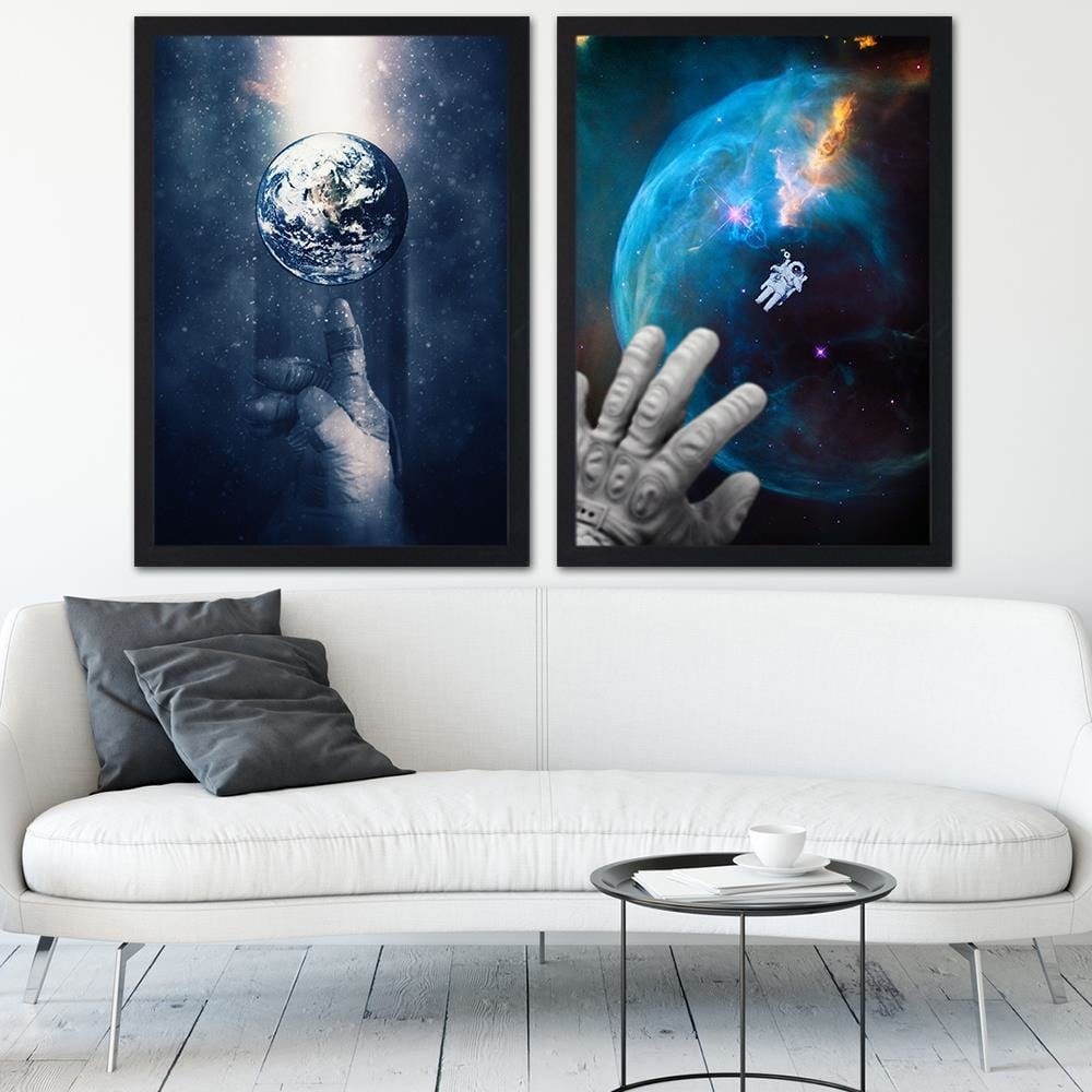 Glezna melnā rāmī - Visual Art Blue Home Trends