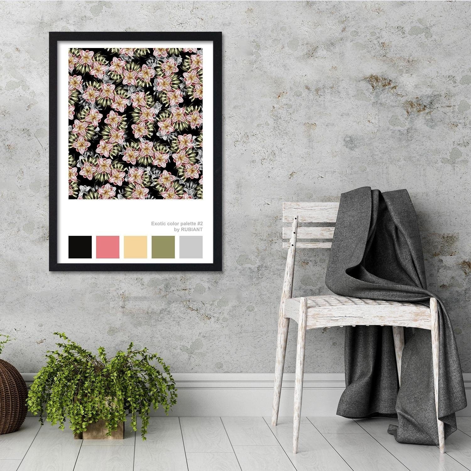 Glezna melnā rāmī - Visual Art Pink Home Trends