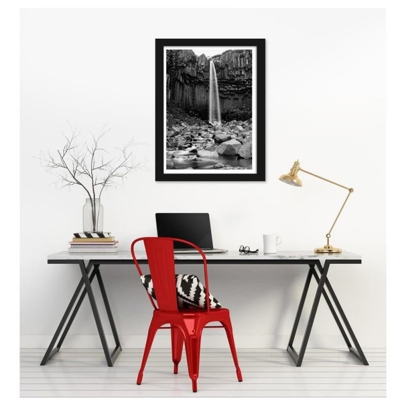 Glezna melnā rāmī - Waterfall among rocks Home Trends