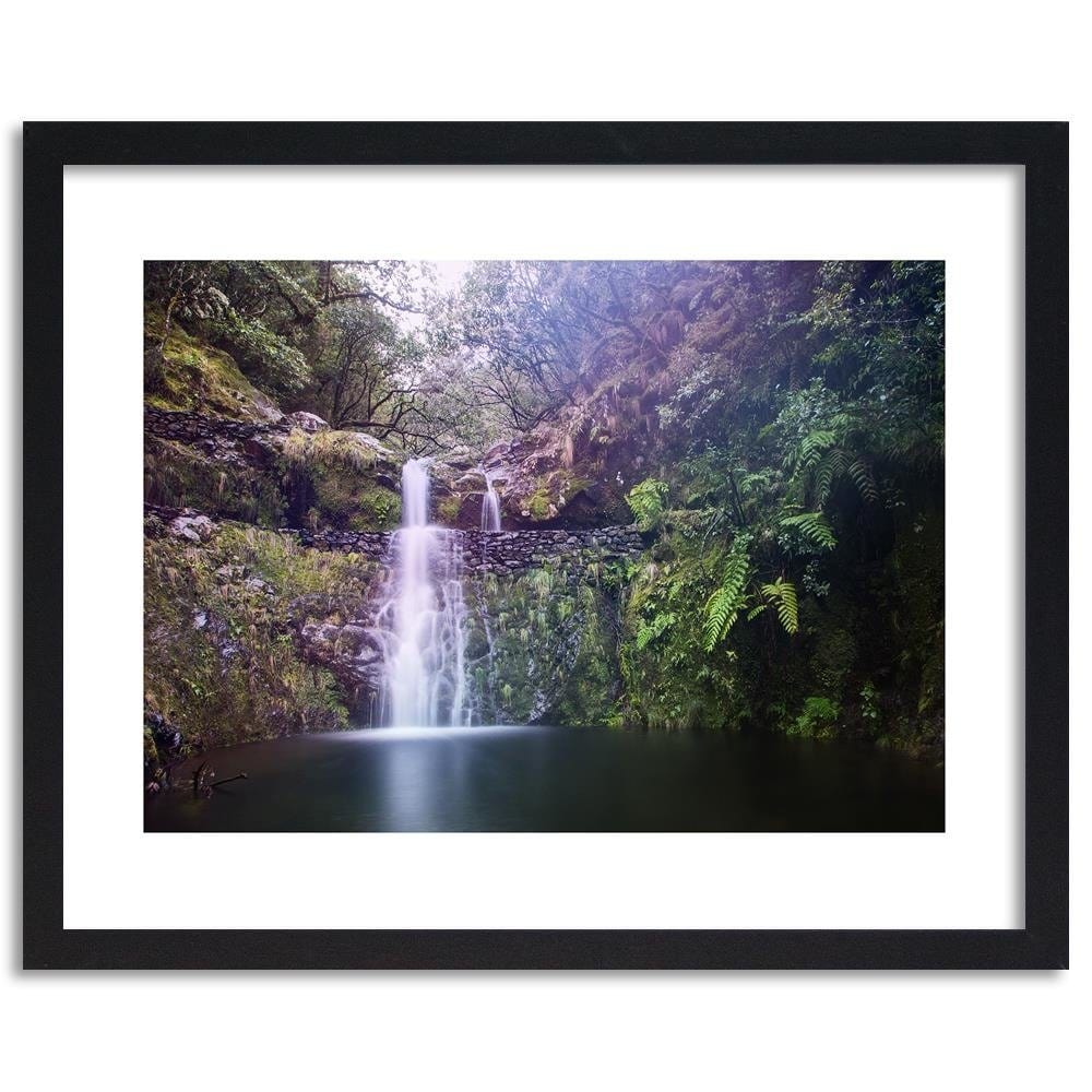 Glezna melnā rāmī - Waterfall In The Forest Home Trends