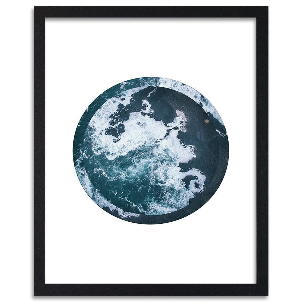 Glezna melnā rāmī - Waves In A Circle Home Trends