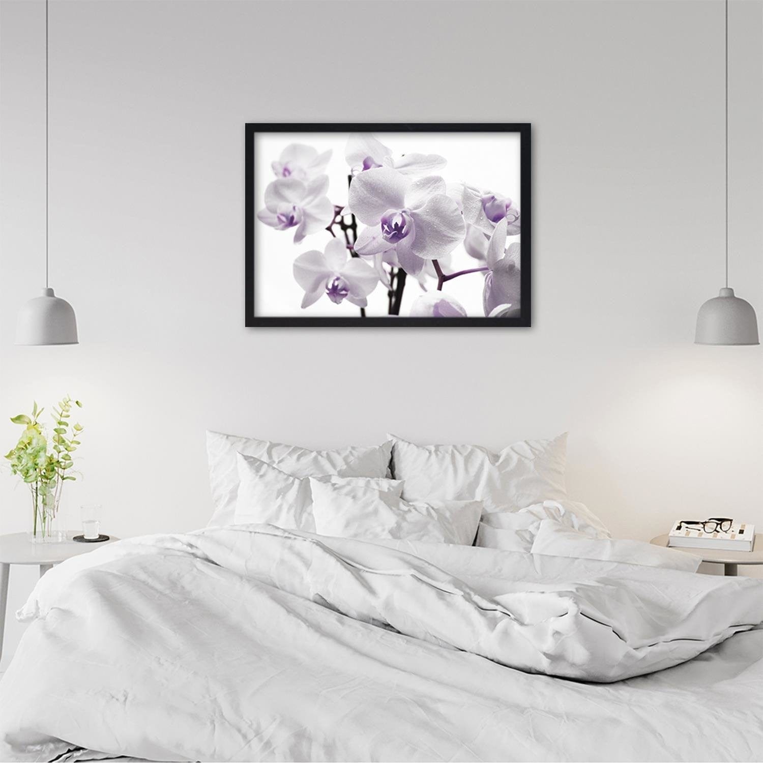 Glezna melnā rāmī - White Orchid 3 Home Trends