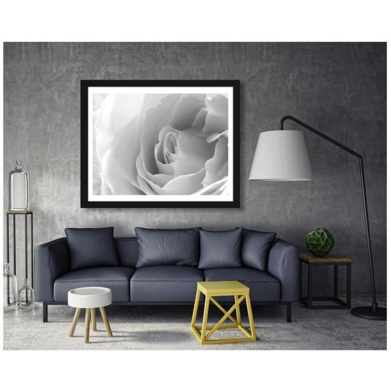Glezna melnā rāmī - White rose 3 Home Trends