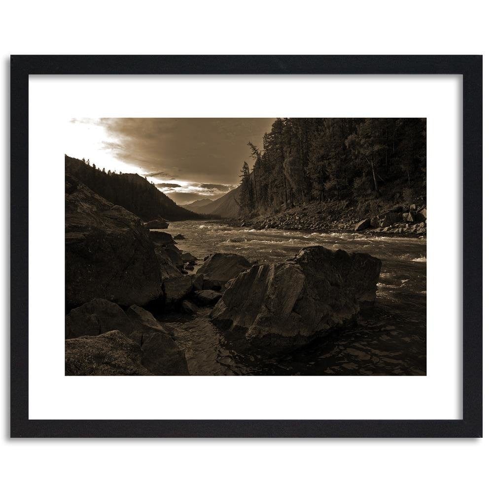 Glezna melnā rāmī - Wild River In The Mountains 1 Home Trends