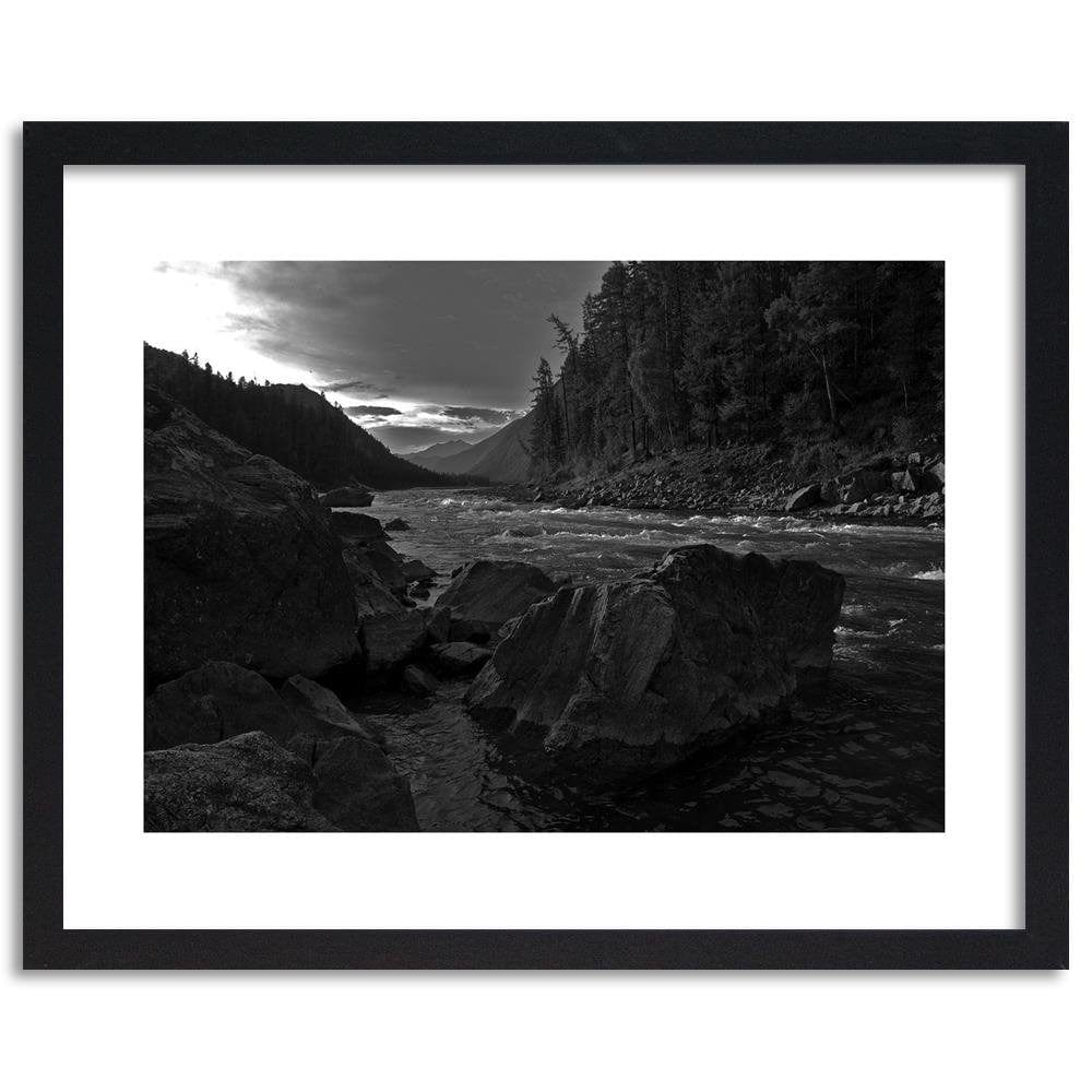 Glezna melnā rāmī - Wild River In The Mountains 2 Home Trends
