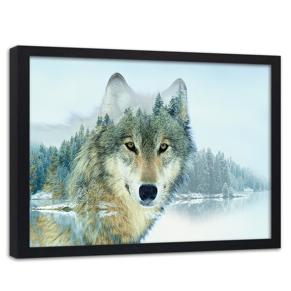 Glezna melnā rāmī - Wild Wolf Home Trends