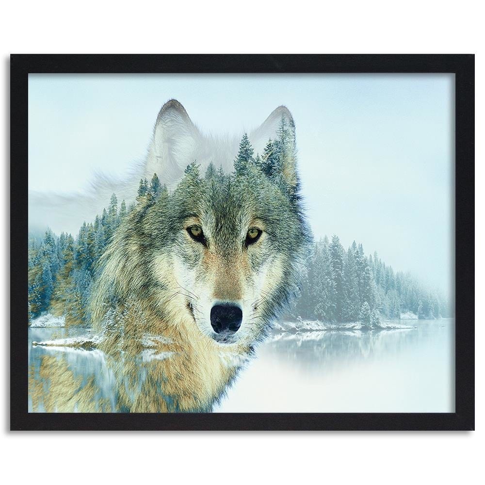 Glezna melnā rāmī - Wild Wolf Home Trends