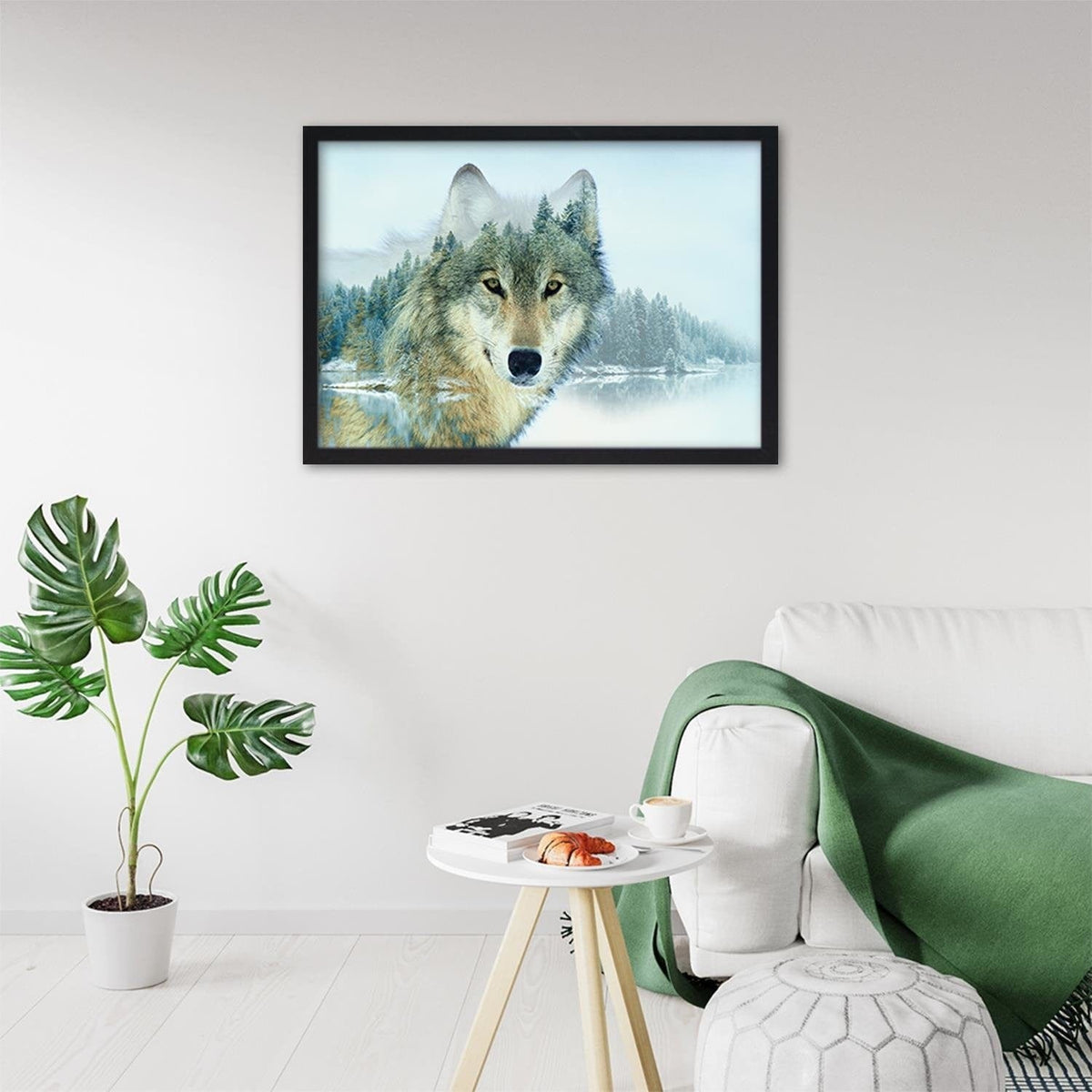 Glezna melnā rāmī - Wild Wolf Home Trends