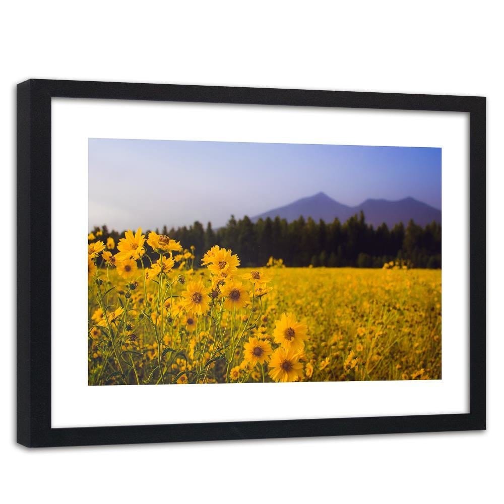 Glezna melnā rāmī - Wild Yellow Flower Home Trends