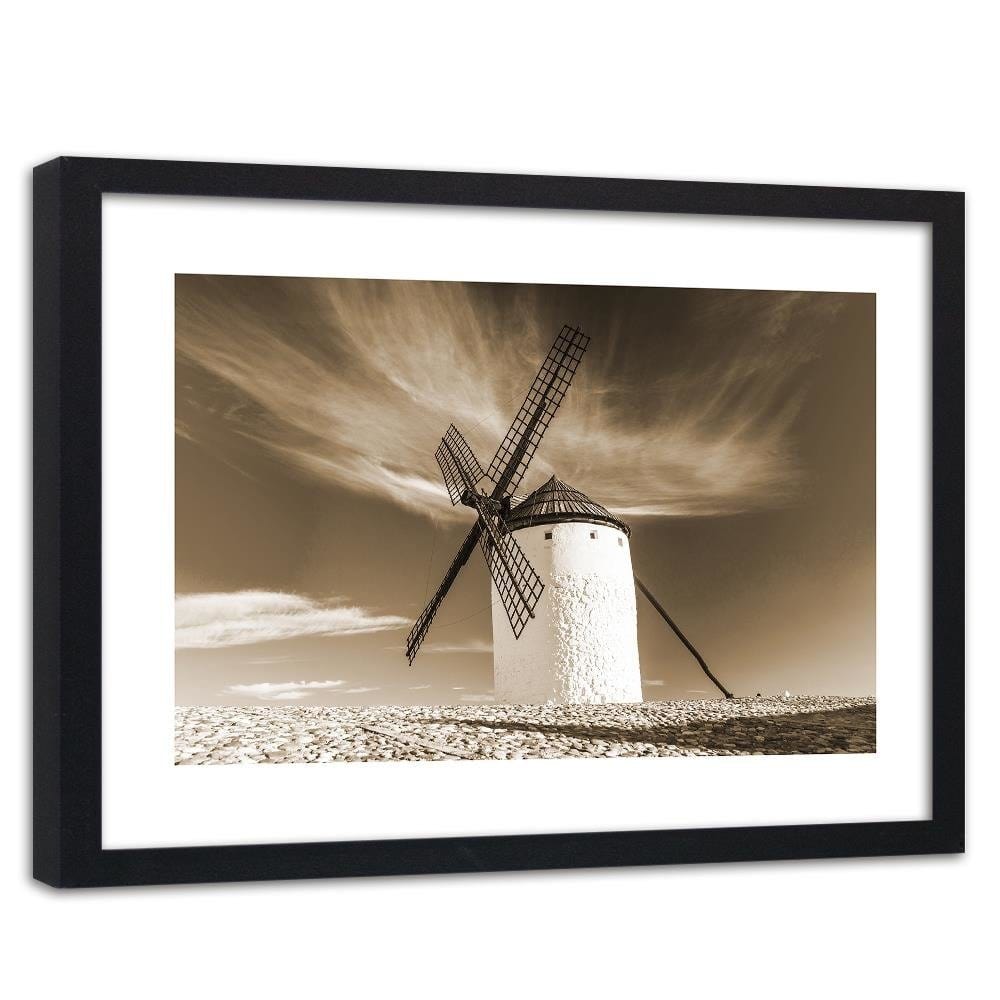 Glezna melnā rāmī - Windmill 1 Home Trends