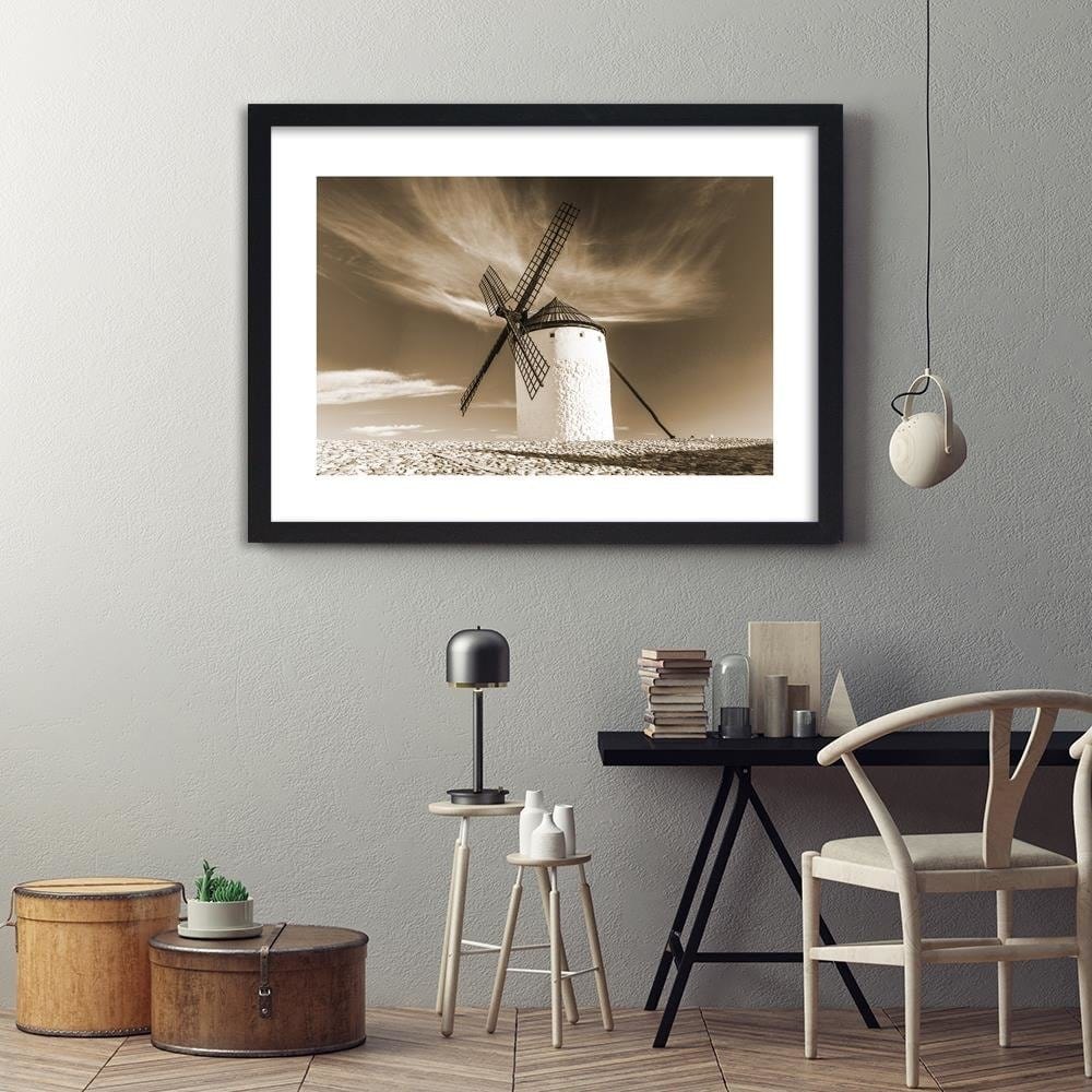 Glezna melnā rāmī - Windmill 1 Home Trends