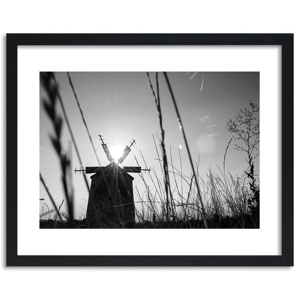 Glezna melnā rāmī - Windmill At Sunset 2 Home Trends