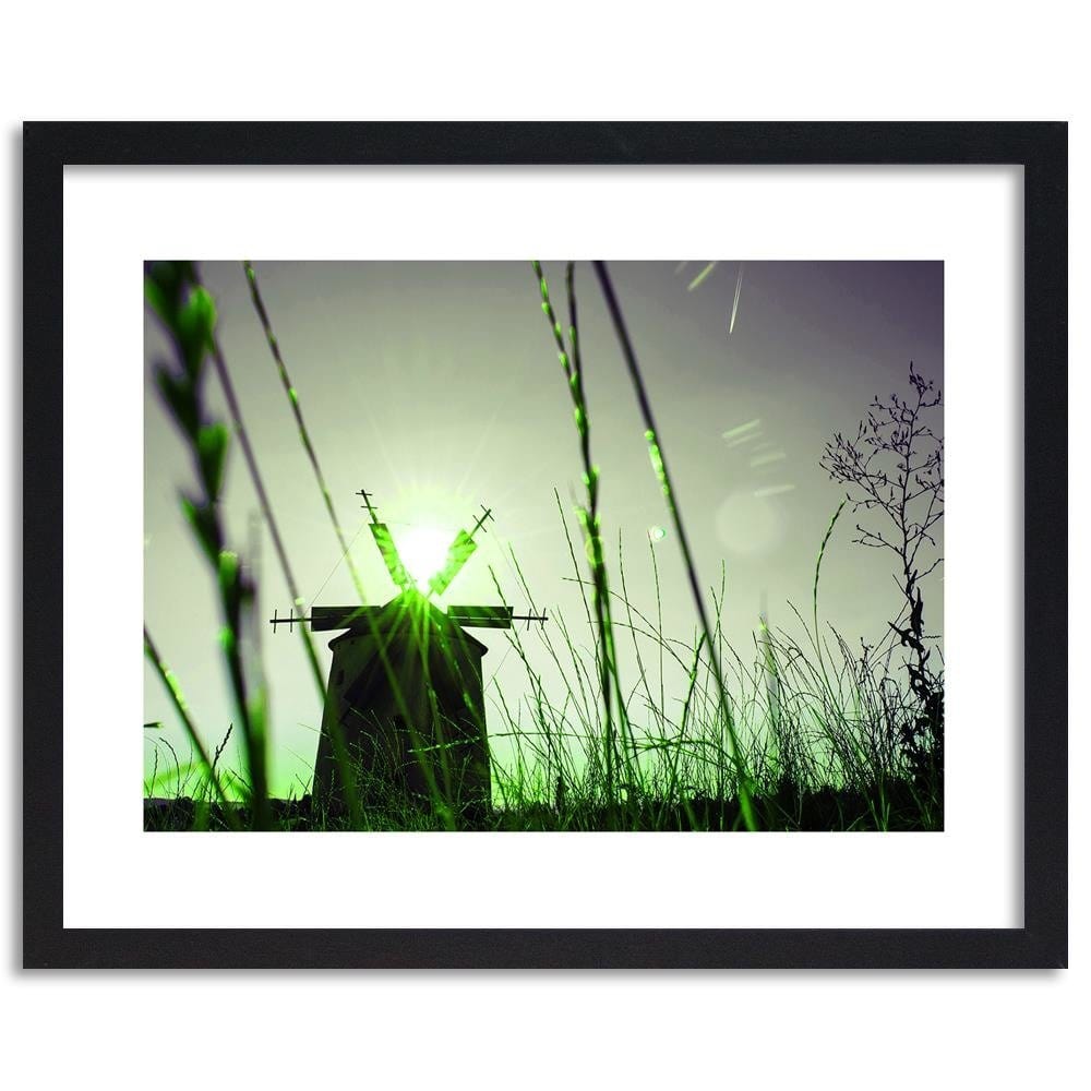 Glezna melnā rāmī - Windmill At Sunset 4 Home Trends