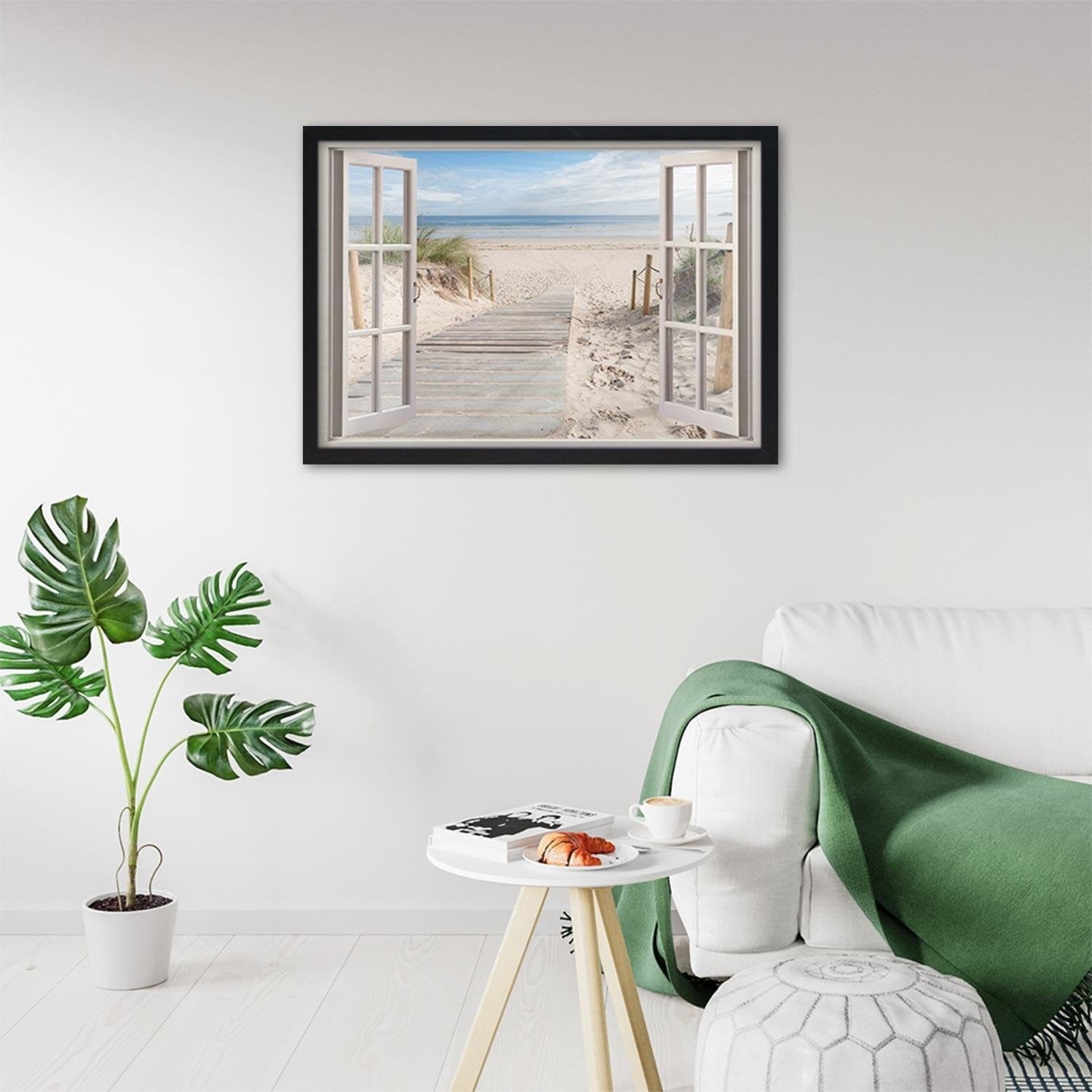 Glezna melnā rāmī - Window To The Beach Home Trends