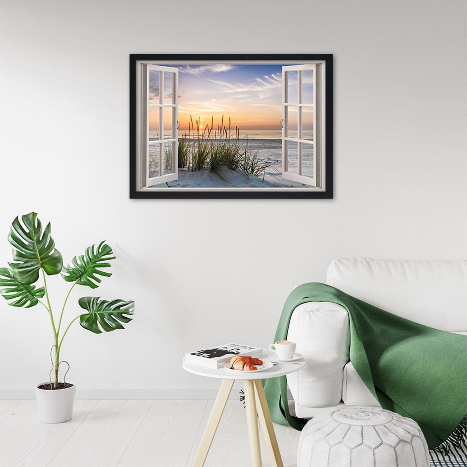 Glezna melnā rāmī - Window To The Beach Home Trends