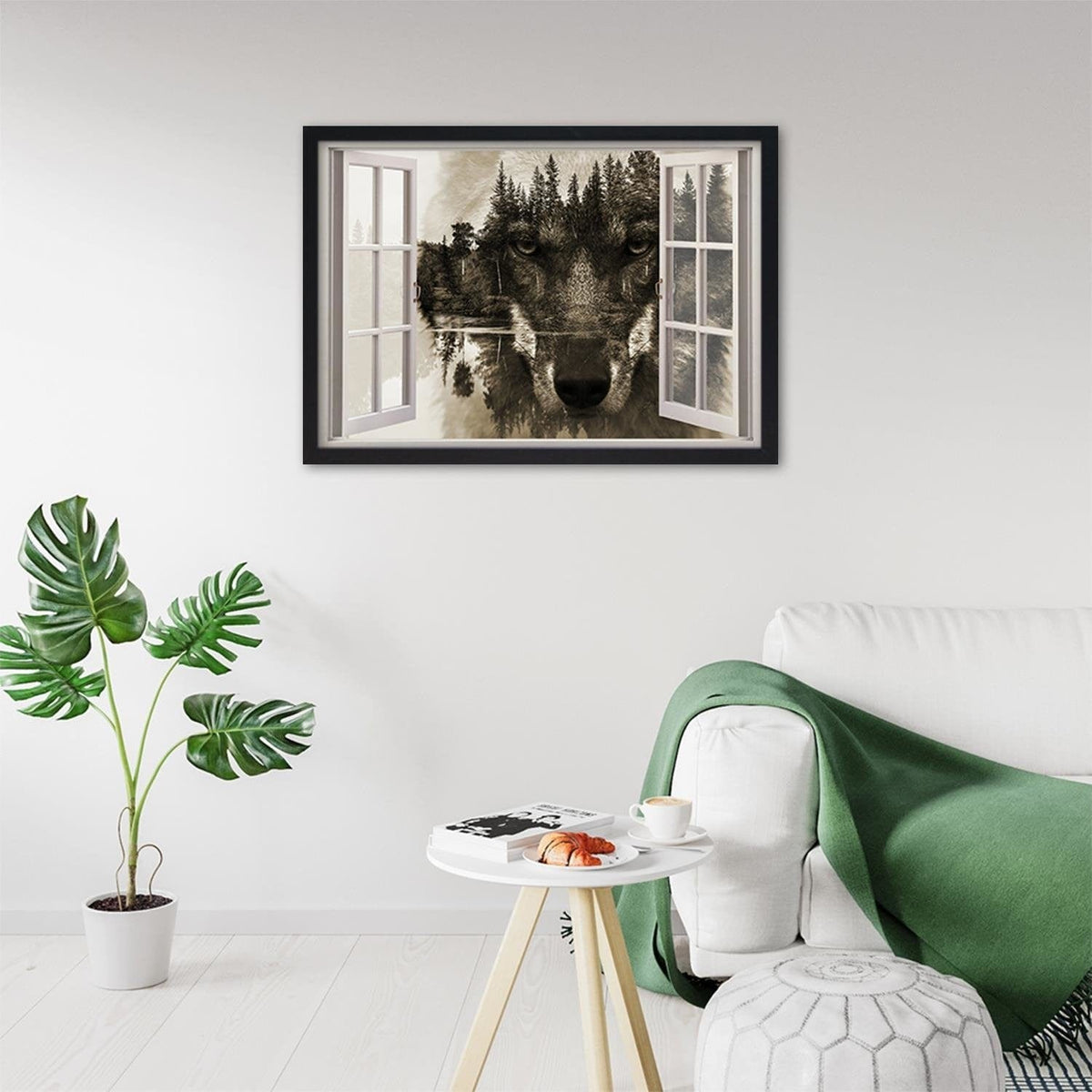 Glezna melnā rāmī - Window To The Wolf Home Trends