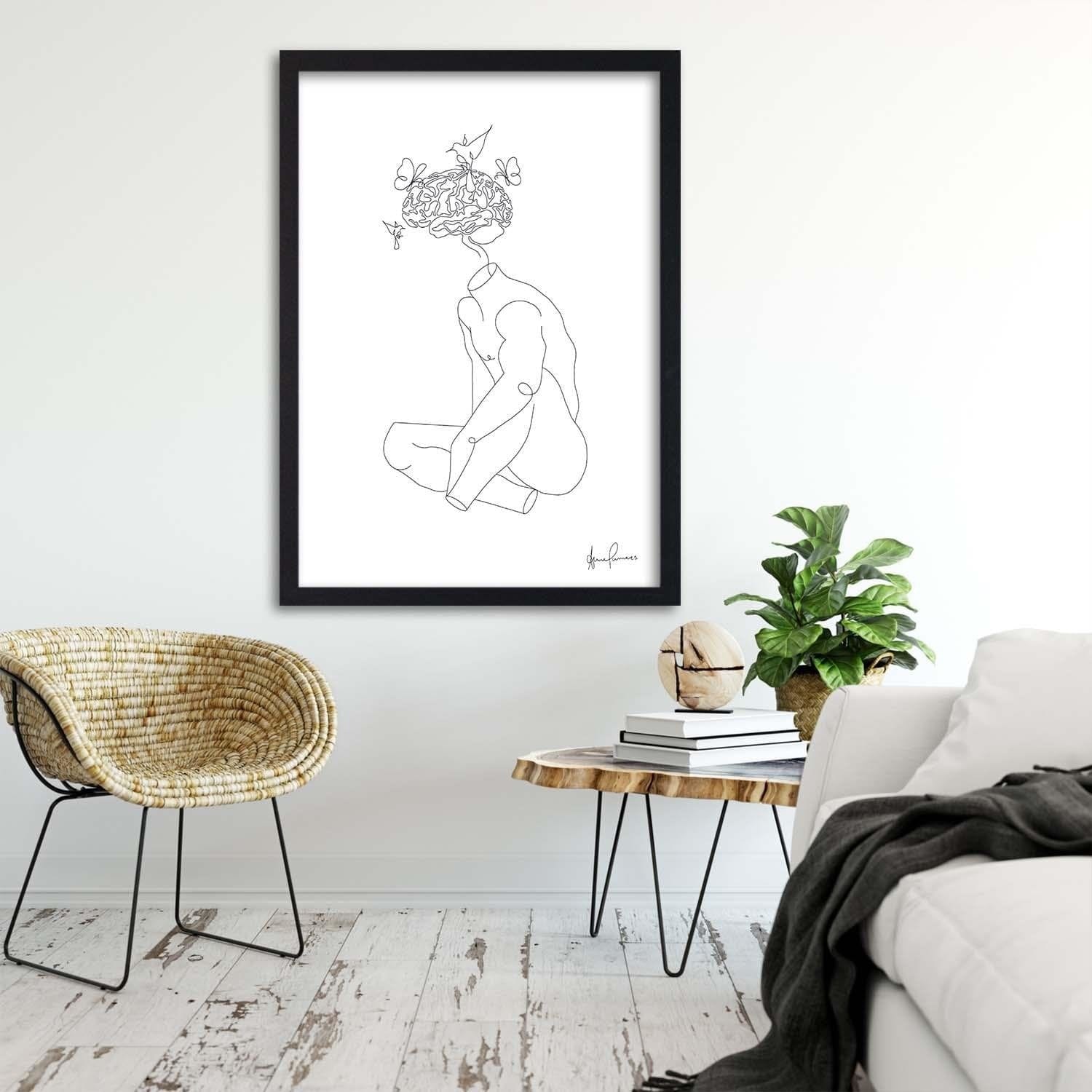Glezna melnā rāmī - Woman Abstraction Home Trends