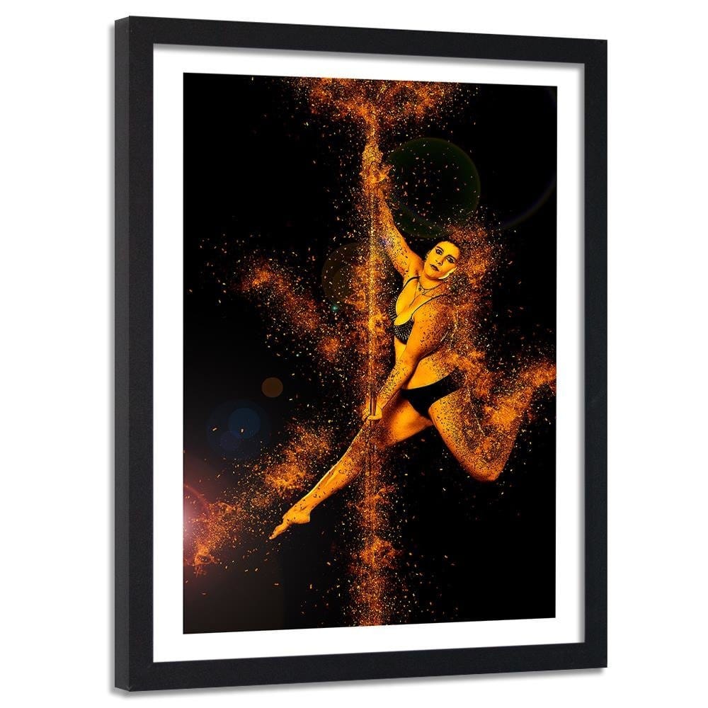 Glezna melnā rāmī - Woman Dancing On The Tube Home Trends