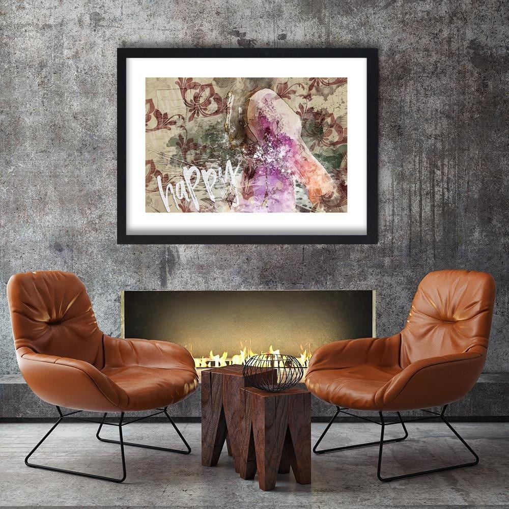 Glezna melnā rāmī - Woman In A Dress Home Trends