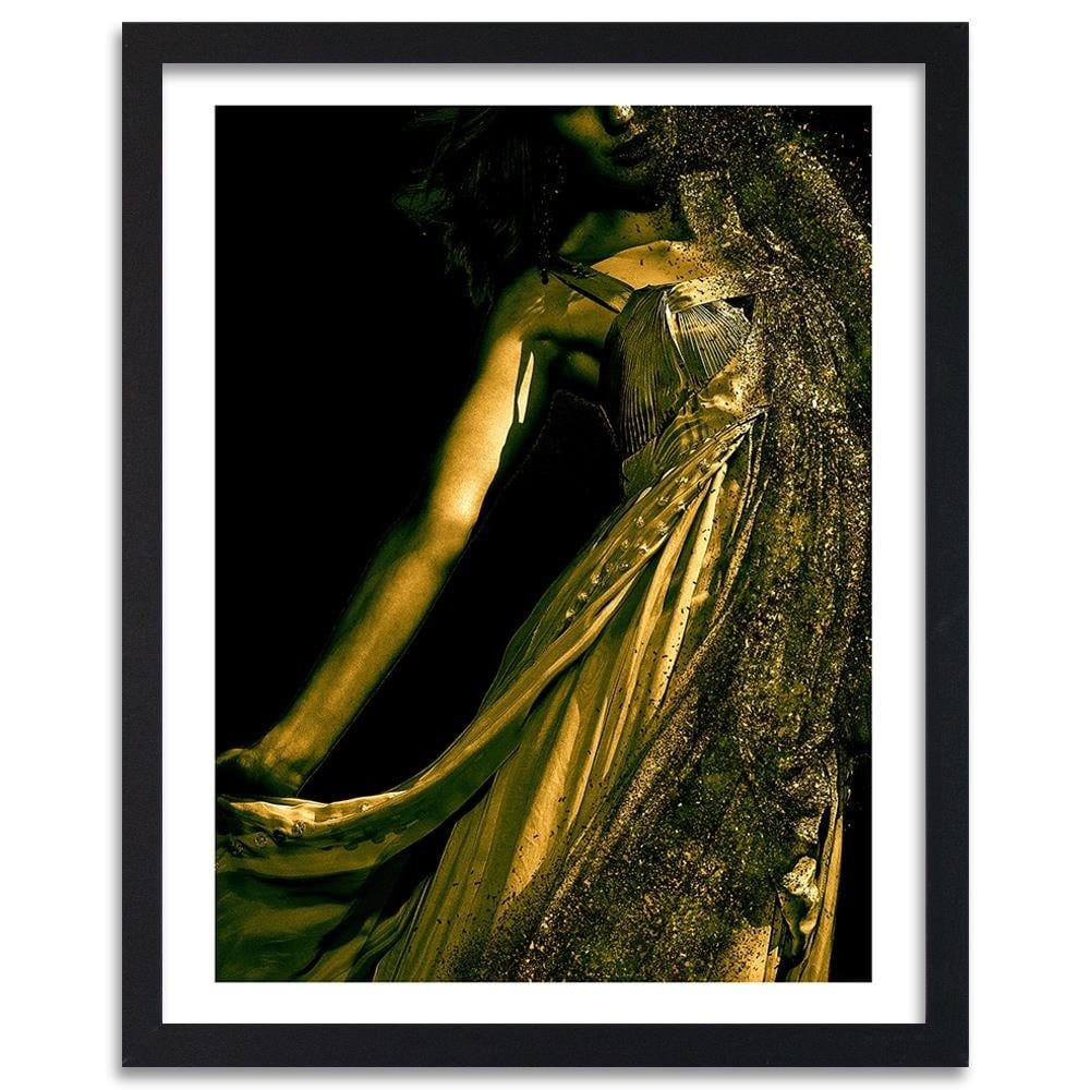 Glezna melnā rāmī - Woman In Gold Dust Home Trends